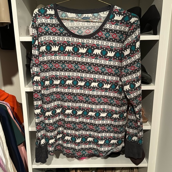 Winter print thermal long sleeved shirt - Picture 1 of 3